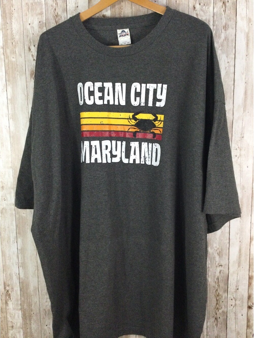 Men's King Size 6XL Gray Tee Ocean City Maryland Graphic Size 6XL AlStyle